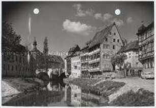 Bamberg, Altes Rathaus, in die Regnitz eingebaut