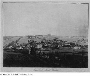 Ansicht der Stadt Werdau : Ansicht (kol. Stich) der Stadt Werdau