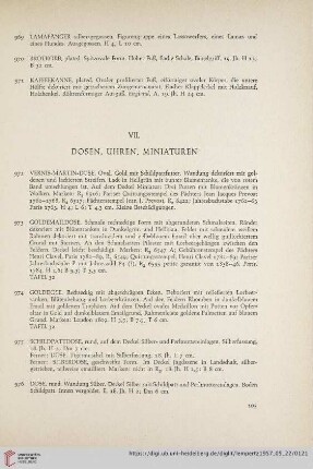 VII. Dosen, Uhren, Miniaturen (Nr. 972 - 1012)