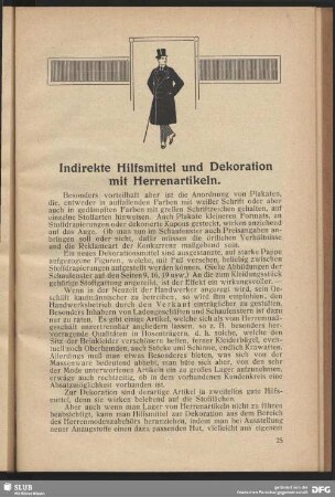 Indirekte Hilfsmittel und Dekoration mit Herrenartikeln.