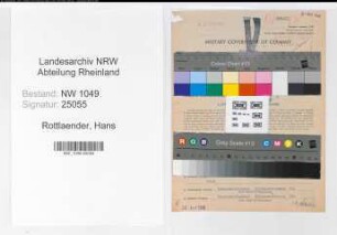 Entnazifizierung Hans Rottlaender , geb. 26.07.1905 (Bankbeamter)