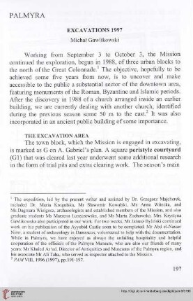 9: Palmyra : excavations 1997