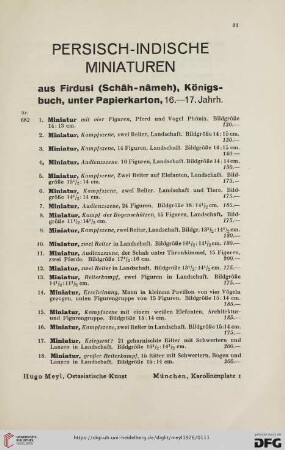Persisch-Indische Miniaturen (Nr.682-686)