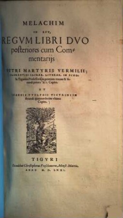 Melachim, id est Regum libri duo posteriores