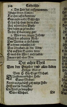 Der achte Theil Von den Engelen und allen lieben Heiligen Gottes.