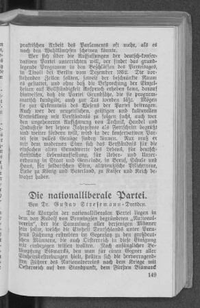Die nationalliberale Partei.