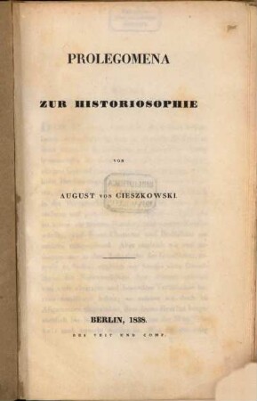 Prolegomena zur Historiographie