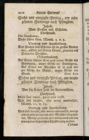 XLII-XLVI, Sechs und vierzigste - zwey und fuenfzigste Predigt