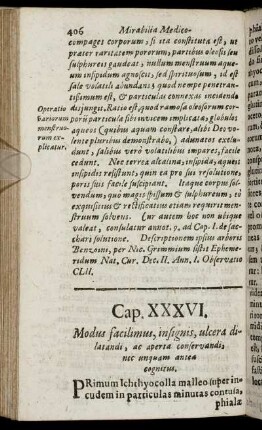 Cap. XXXVI. Modus facilimus, insignis ulcera dilatandi ...