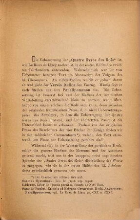 Die Wortstellung in den "Quatre livres des Rois"
