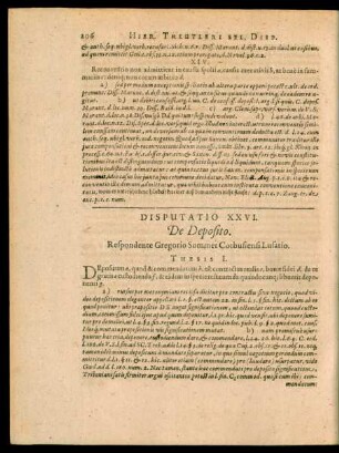 Disputatio XXVI. De Deposito.