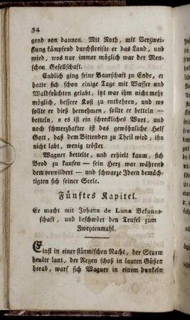Fünftes Kapitel. Er macht mit Johann de Luna Bekanntschaft, [...]