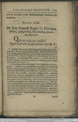 Caput XVII. De Iure Creandi Reges, Principes, Duces, Landgravios, Marchiones, Comites, Barones