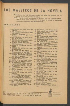 "Los Maestros de la Novela" publicados