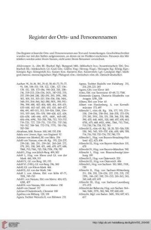 Register der Orts- und Personennamen