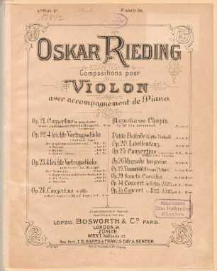 Concert in h-Moll : 1. Lage ; [für Violine und Klavier] ; op. 35