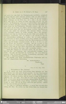 August Wilhelm von Schlegel an Franz Bopp, Bonn, 07.08.1824