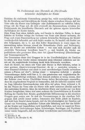 VI. Freiheitsstrafe eines Elternteils als (Mit-)Ursache krimineller Auffälligkeit der Kinder