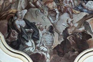 Der heilige Franziskus auf dem himmlischen Thron