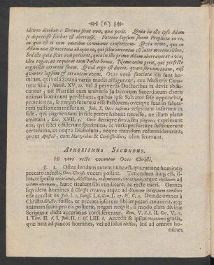 Aphorismus Secundus. Hi verò recte vocantur Oves Christi