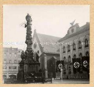 Mariensäule vor der St.-Jakobi-Kirche in Ratibor/Schlesien