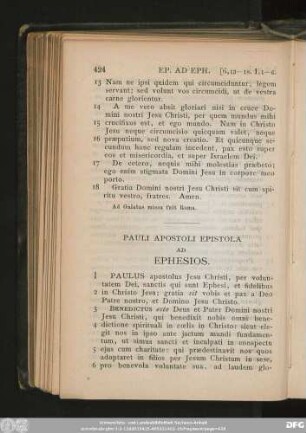 Pauli Apostoli Epistola Ad Ephesios.