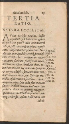 Tertia Ratio. Natura Ecclesiae.
