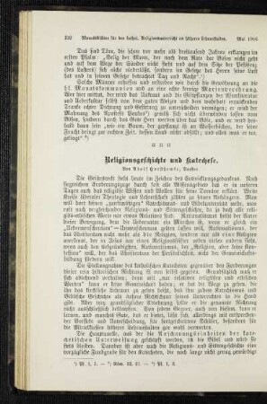Religionsgeschichte und Katechese