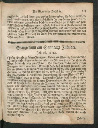 Evangelium am Sonntage Jubilate.