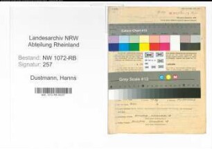 Entnazifizierung Hanns Dustmann , geb. 25.05.1902 (Architekt)