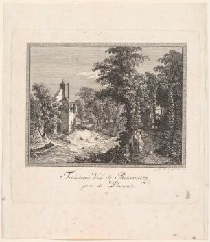 Die Walkmühle und der Reisewitzsche Garten an der Weißeritz im Dorf Plauen bei Dresden, aus Müllers Dichterischen Schilderungen, 1786, Heft 2