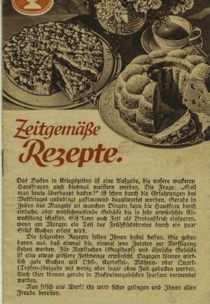 Zeitgemäße Rezepte