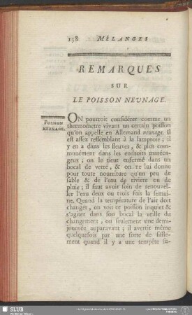 Remarques Sur Le Poisson Neunage