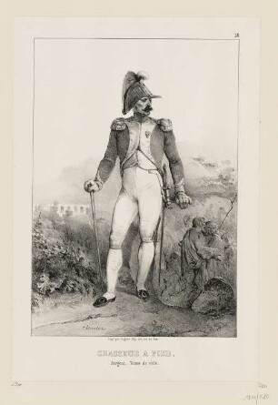 Chasseur a pied, sergent, tenue de ville, Blatt 28 der Folge "Kaiser und die kaiserliche Garde"