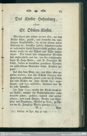 Das Kloster Hohenburg, oder St. Odilien-Kloster