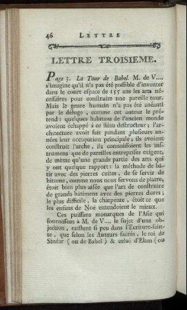 Lettre Troisieme