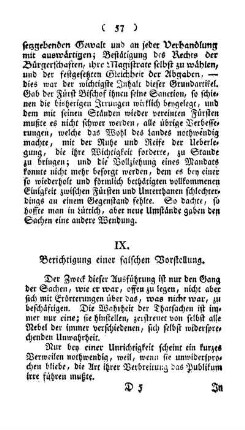 IX. Berichtigung einer falschen Vorstellung.