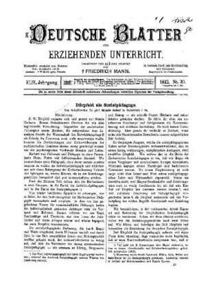 Dörpfeld als Sozialpädagoge