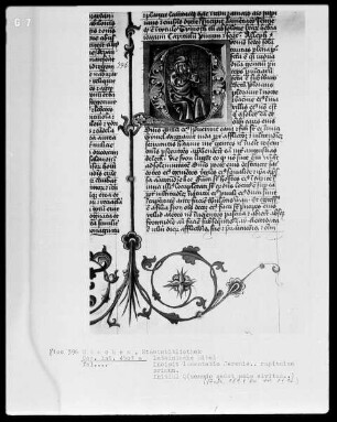 Lateinische Bibel — Initiale Q (uomodo sedet), darin ein Prophet