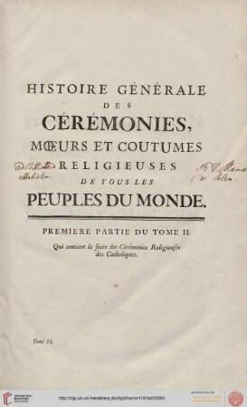 Premiere partie du tome II