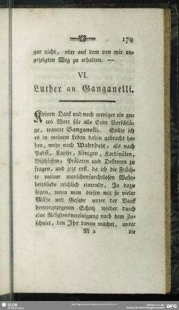 VI. Luther an Ganganelli