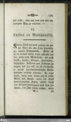 VI. Luther an Ganganelli