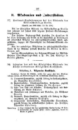 Lehrplan der mit der Königlichen Akademie der Künste verbundenen Königlichen Kunstschule : [II. Akademien und Universitäten]