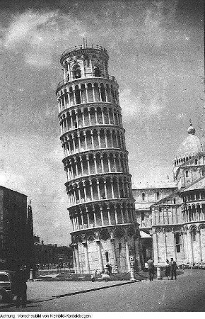 Reise nach Italien, Reisepass der BRD von Erich Pohl, Landschaften, Turm von Pisa, u.a., Mai 1957