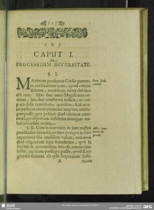 Caput I. De Processuum Diversitate