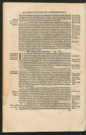 De indulgentiis & remissionibus. Cap. XV.