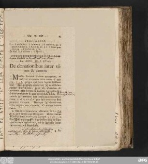 Tit. I. (V. 16.) De donationibus inter virum & uxorem.