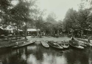 Spreewald, Lehde : Lehde. Bootsanlegestelle beim Gasthof "Zum fröhlichen Hecht"