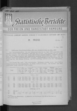 Hamburger Preisindexziffern für die Lebenshaltung im Juli 1956 : Lfd. Nr. 20