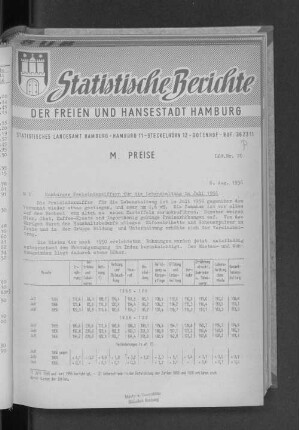 Hamburger Preisindexziffern für die Lebenshaltung im Juli 1956 : Lfd. Nr. 20